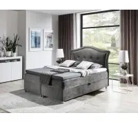 PRATO K21 łóżko kontynentalne 200x200  z pojemnikiem, srebrnymi pinezkami